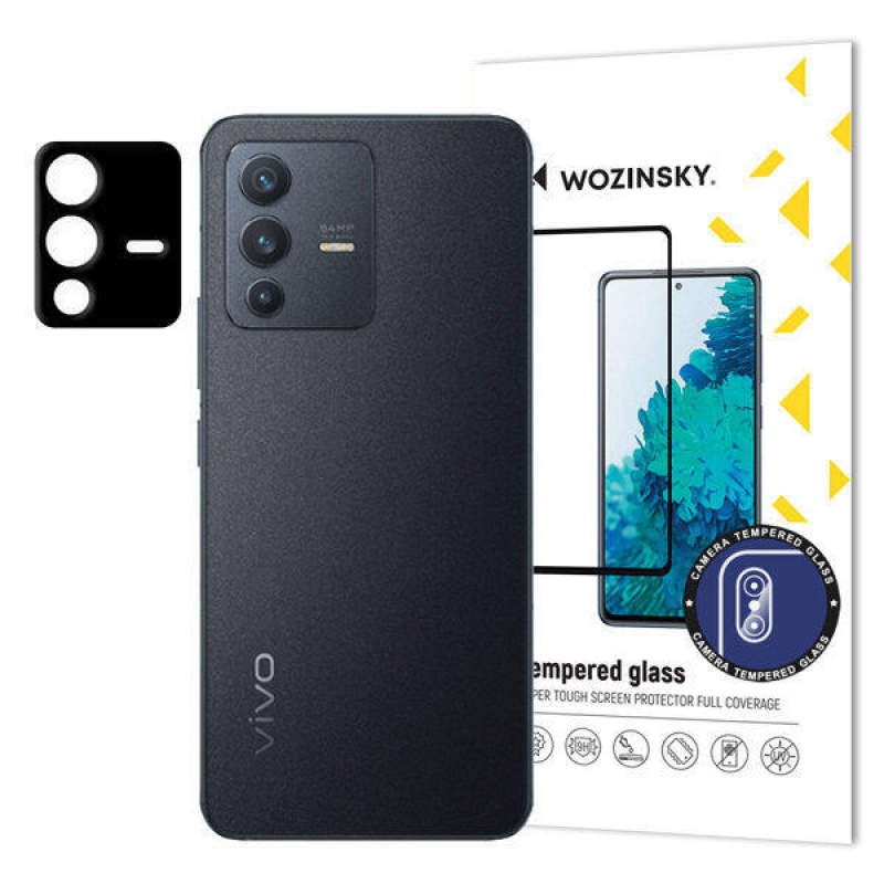 Wozinsky tvrzené sklo čočky fotoaparátu na mobil Vivo V23 5G - černé