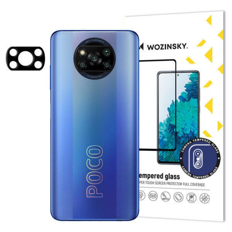 Wozinsky tvrzené sklo čočky fotoaparátu na mobil Xiaomi Poco X3/X3 Pro - černé