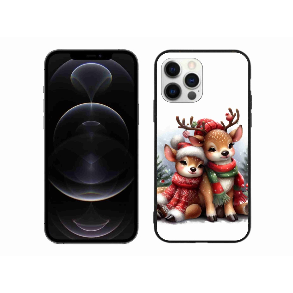 Gelový kryt mmCase na iPhone 12 Pro Max - vánoční sobi