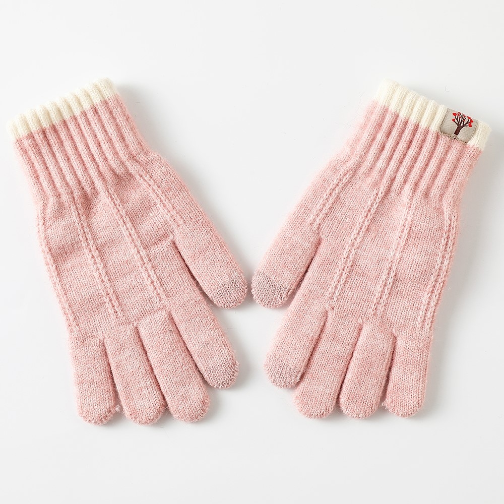Decor dámské dotykové zimní rukavice - růžové