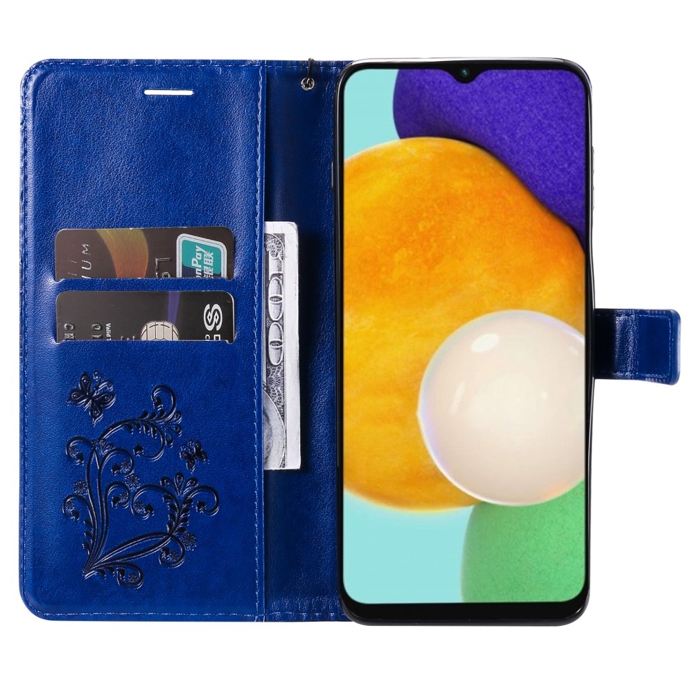 Big Buttefly knížkové pouzdro na Samsung Galaxy A13 5G/A04s - modré