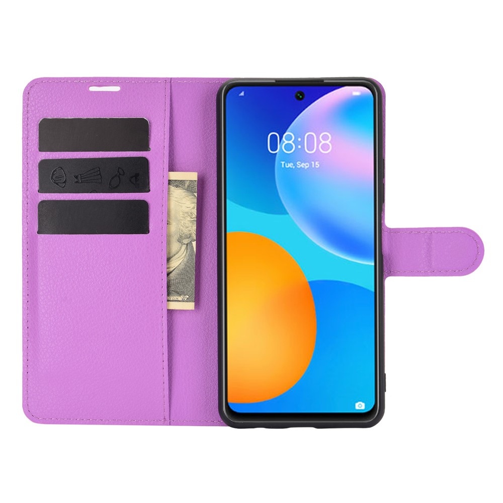 Litchi knížkové pouzdro na Huawei P Smart (2021) - fialové